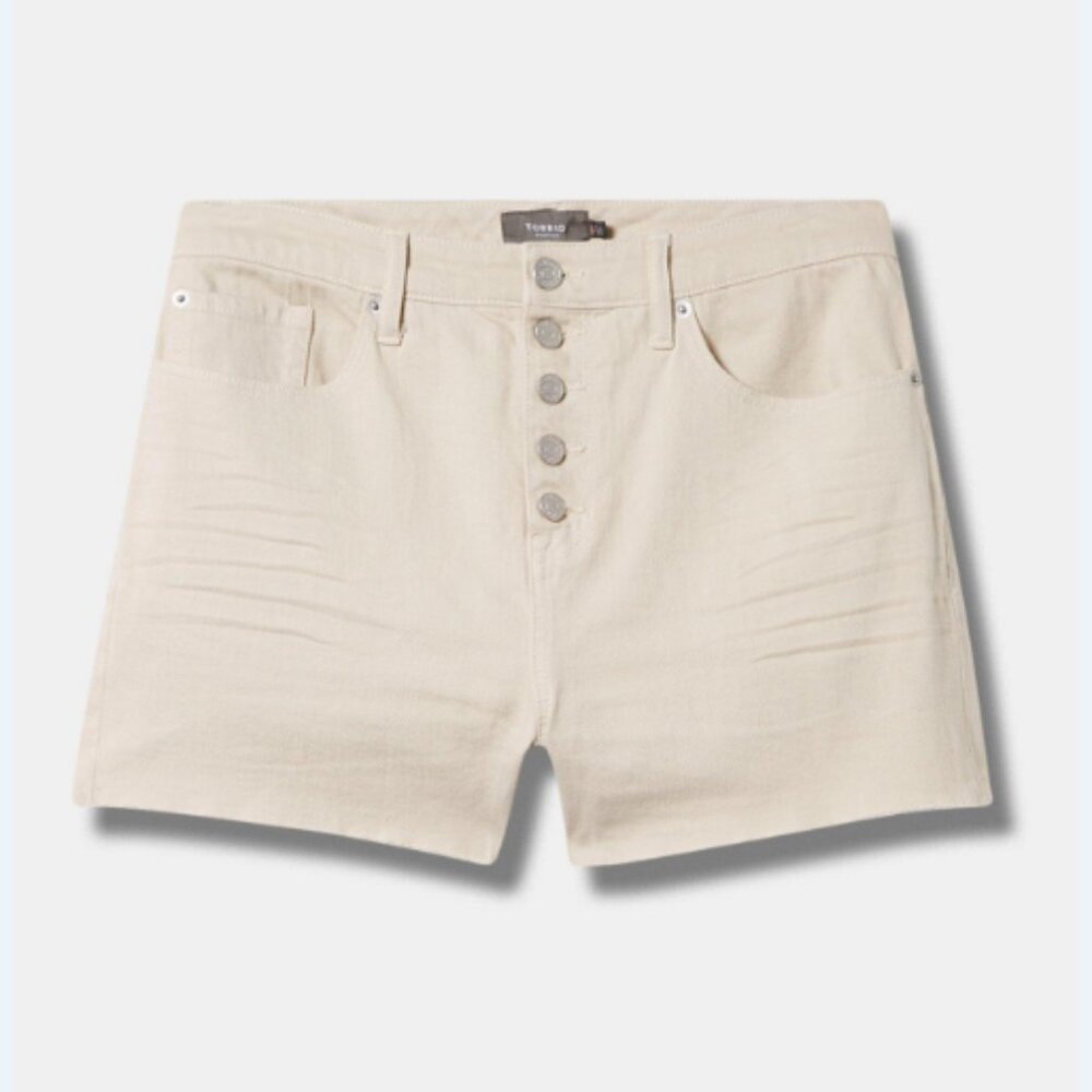 Torrid 3.5 Inch Classic Denim High-Rise Short - Khaki - Size 24 - Picture 4 of 6